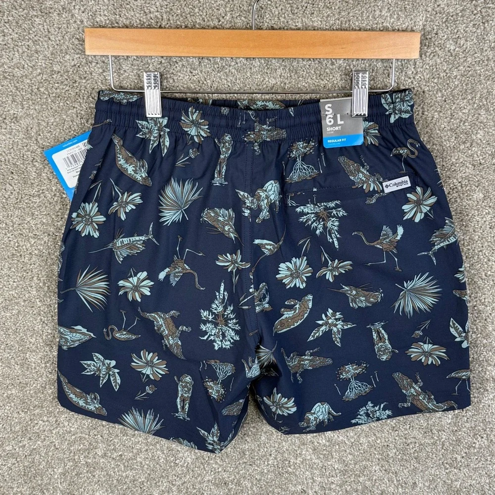 Columbia PFG Rambler Printed Water Shorts Men's Small Navy‎ Blue Omni Shade NEW